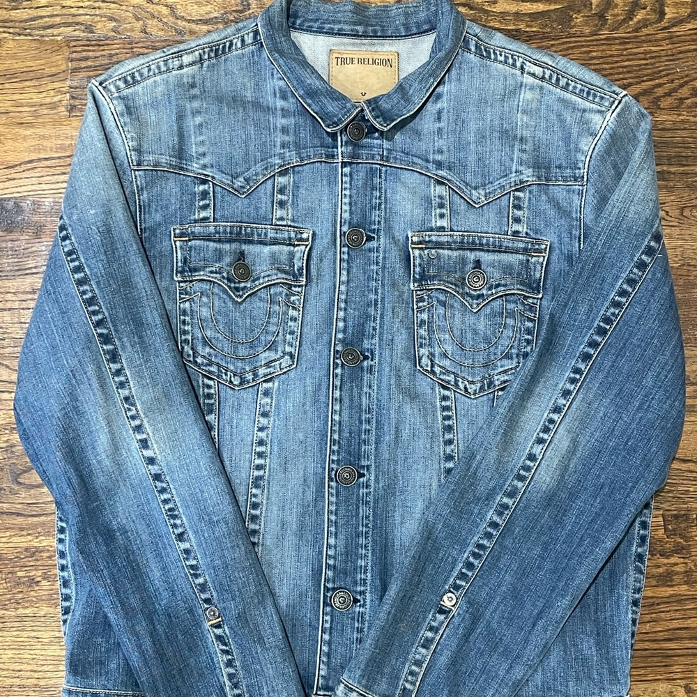 True Religion Classic Blue Denim with Button Detail